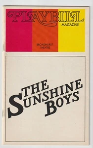 Playbill October 1973 The Sunshine Boys Broadhurst Theatre Alan Arkin - Picture 1 of 1