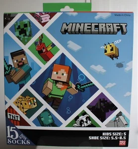 MINECRAFT 15 days of socks Kids size 5 - Picture 1 of 2