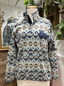 Patagonia L Tundra Cluster Big Sky Blue Synchilla Snap-T Pullover Fleece Geo - Bild 1 von 11