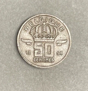 Belgium Belgique 1959 Coin 50 cemimes Bronze - Picture 1 of 6