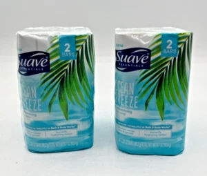 Suave Ocean Breeze Bar Soap - Lot Of 2 (2 packs) 4 Bars Total 3.35 oz each - Picture 1 of 5