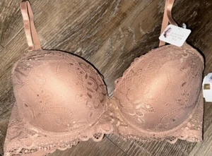 Jessica Simpson ~ Women's Extreme Push Up Bra Underwire Light Brown ~ 34C - Picture 1 of 4