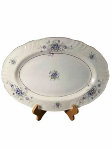 Johann Haviland China Barvarian Germany Oval Platter Violets Great Condition - Picture 1 of 3