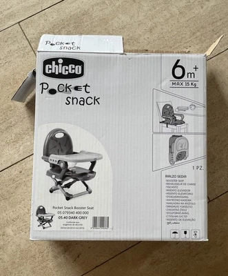 Chicco Tischsitz Pocket Snack, Dark Grey, Sitzerhöhung mit Eßbrett - Bild 1 von 3