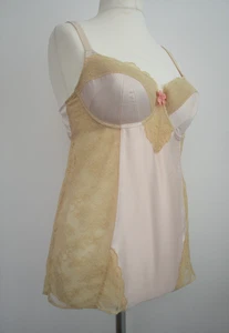 Vintage look 1940's inspired satin & lace Basque Cami French knickers M&S 36C - Picture 1 of 15