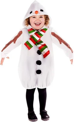 FUN SHACK Weißes Schneemann Kostüm Kleinkinder Jungen Mädchen Weihnachtskostüm Karneval