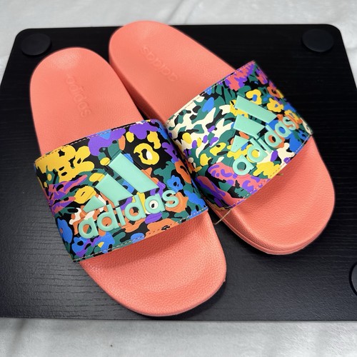 Adidas Adilette sandali doccia slide giovani bambini taglia 5 ID4490 rosa multicolore