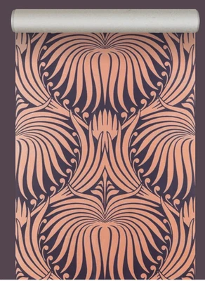 WALLPAPER - FARROW & BALL - 2068 - 21" X 10M - COPPER/PURPLE - NEW - 1 ROLL - Image 1 of 4