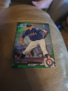 HANS CROUSE 2017 BOWMAN CHROME GREEN REFRACTOR # /99 - Picture 1 of 3