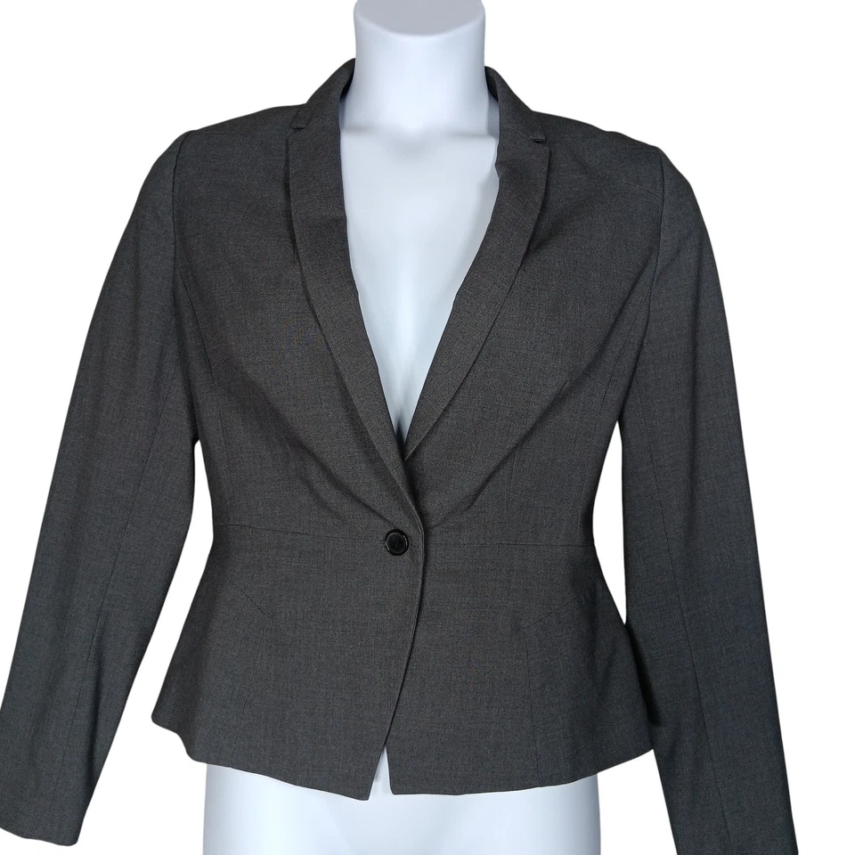 Worthington Blazer Size 12 Gray One Button Closure No Pockets Fully Lined - Image 1 of 4