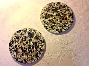 Villeroy & Boch Charger 11.25" Faux Marble Brown Porcelain -A Pair, Two (2) - Picture 1 of 10
