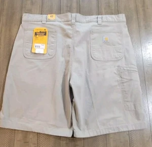 Carhartt BS2514 Khaki Rugged Flex Relaxed Fit Canvas Work Shorts MENS SZ 42X 10 - Picture 1 of 8