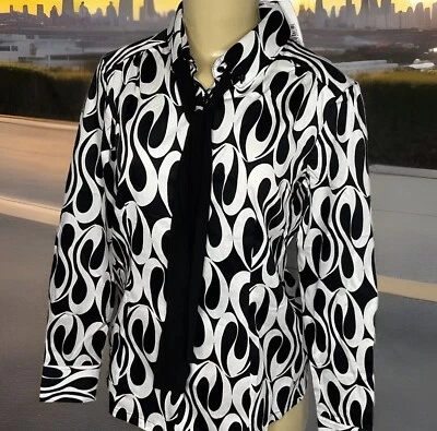 Camisa Nara Camicie Manga Larga Patrón Deco Lazo Botón Delantero Mujeres S Nueva con Etiquetas Foto 1 de 4