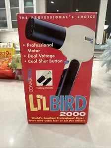 Conair Pro Yellow Li’l Bird Hair Dryer Vintage Mini Travel NeW Smallest Folding - Picture 1 of 6