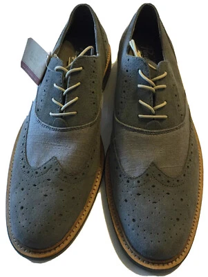 NUEVO CON ETIQUETAS Penguin Munsingwear Hombres Gris Punta de Ala Cuero Gamuza Zapatos Oxford  Foto 1 de 4