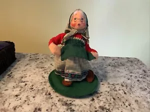 1994 Alte Welt AnnaLee Mrs. Santa mit Filzsockel, 8"" ohne Etikett, makellose Form - Bild 1 von 9