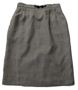 Bleistift Tweed Rock Größe 12 Poly Wolle Länge 26" gefüttert Acetat Taschen Reißverschluss #D - Bild 1 von 5