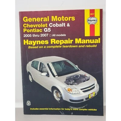 38017 Manual de reparación de manuales Haynes para Chevy Chevrolet Cobalt Pontiac G5 07-09 Foto 1 de 4