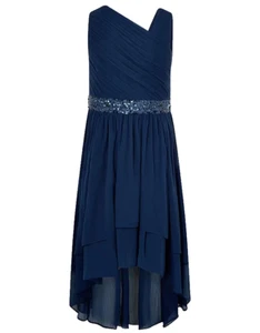 Monsoon Occasion Dress Size 11 Years Abigail One Shoulder Prom Blue Wedding - Picture 1 of 4