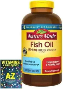 Nature Made Fischöl 1200 mg, Omega 3 Ergänzung mit 300 Weichkapseln - Bild 1 von 4