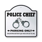 Police Chief Parking Plastic Sign Law Enforcement Cop Policeman