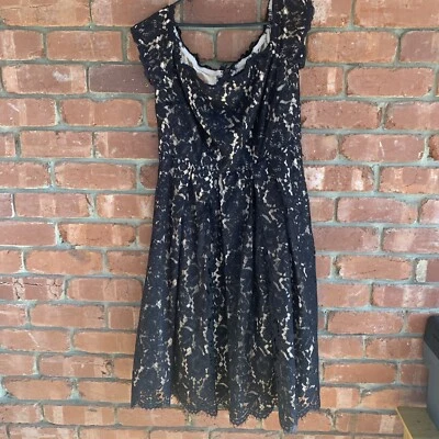 City Chic Womens A Line Dress Black Lace Element Party Plus Size XS 14 - image 1 of 4