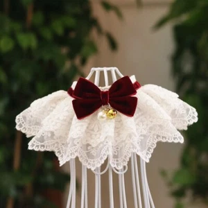 Collare con fiocco collana campana animale domestico fiocco cravatta collana collare sciarpa per gatti cane  - Foto 1 di 13