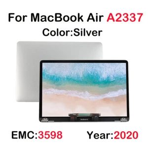 A+ For MacBook Air A2337 2020 M1 LCD Screen Display Replacement Assembly Silver - Afbeelding 1 van 6
