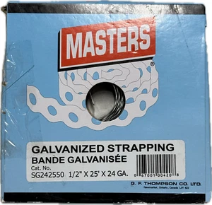 Masters SG242550 1/2" X 25' VERZINKTER STAHL AUFHÄNGUNG UMREIFUNGSBAND STÄRKE 24 NEU - Bild 1 von 3