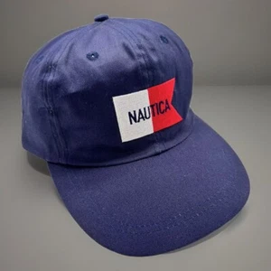 Vintage Nautica Sailing Hat Flag N 983 Dad Hat Navy Blue Cap One Size 1990s - Picture 1 of 10