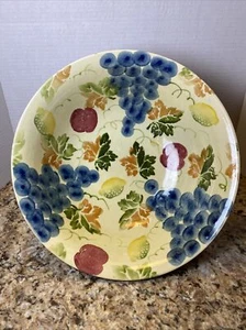 Ceramiche Alfa Made in Italy Pottery Grapes Apple Lemon Fruit Large Bowl - Picture 1 of 10