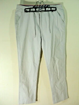 Pantalones chinos modernos de algodón con cordón informales de algodón talla 32 x 28,5" Foto 1 de 4