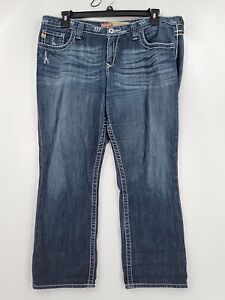 Big Star Maddie Mid Rise Fit Jeans Womens Adult Size 34 39x27 Blue Bootcut Dark