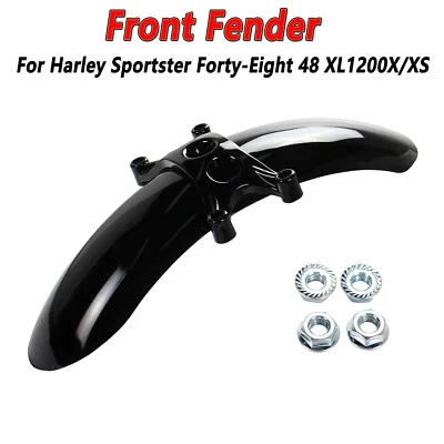 Guardabarros delantero negro brillante para Harley Sportster Forty-Eight 48 XL1200X/XS Foto 1 de 4