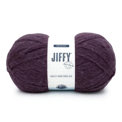 (1 Skein) Lion Brand Yarn 451-147AM Jiffy Bonus Bundle Yarn, Eggplant - Image 1 of 4