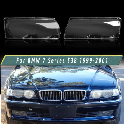 Left Right Side Headlight Lens Covers For BMW 7 Series E38 Facelift 1999-2001 Foto 1 de 4