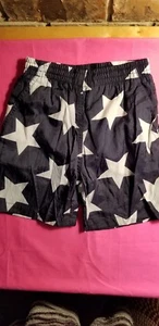 Boys Hill Top, Navy Blue W/White Stars Swim Trunks W/Pockets, Size XS - Picture 1 of 4