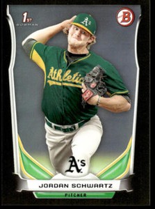 2014 Bowman Draft Jordan Schwartz  Asia Exclusive Black Border DP119 Athletics