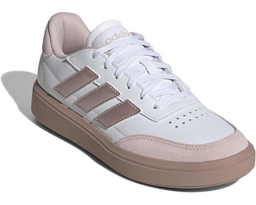 Adidas Courtblock Court Block Sneakers Bambina Bianco Sabbia Rosa Metallizzato 11 5