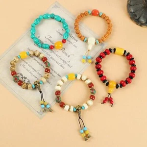 Pulsera Xizang Nepalí Cuentas Buda Tibetano Hombres y Mujeres Estilo Étnico Retro - Imagen 1 de 16