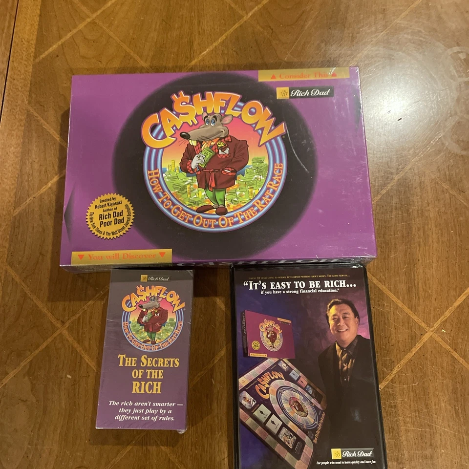 Cashflow 101 Rich Dad Board Game Investing by Robert Kiyosaki With VHS And Tapes - Image 1 of 4