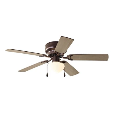 44 inch Hugger Indoor Ceiling Fan with Light Kit Bronze 5 Blades Reverse Airflow - Image 1 of 4