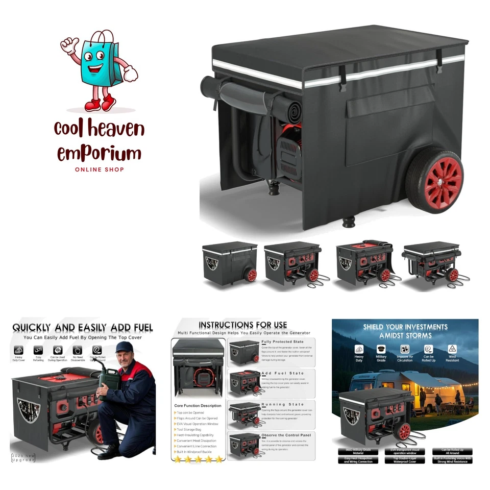 Generatorabdeckungen während des Betriebs, 100 % wasserdichte Generatorabdeckung, Allwetter Us... - Bild 1 von 4