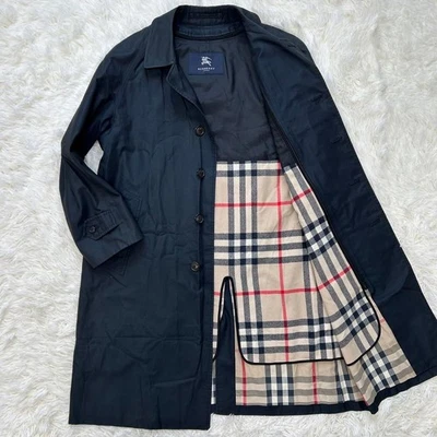 Gabardina popular BURBERRY LONDON EE. UU. Talla XS Forro de lana negro Cuadros Nova Auténtica Foto 1 de 4