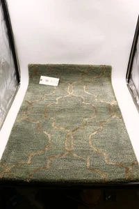 Handmade Kenneth Mink Indian Rug 2x3' Bordeaux Light Blue Goodweave Cert - Picture 1 of 11