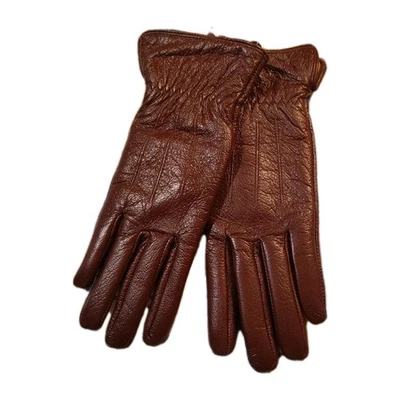 Luvas de condução vintage couro genuíno cranberry vermelho cashmere forrado clássico novo na caixa grande - Imagem 1 de 4