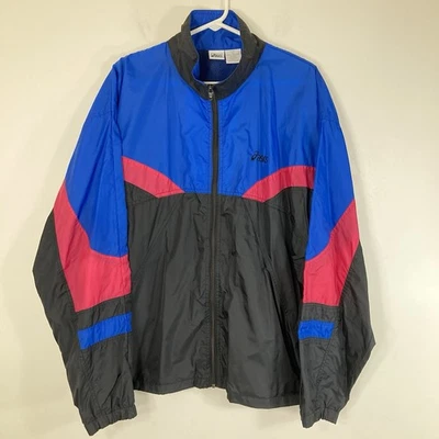Vintage ASICS Men’s L Windbreaker Jacket Colorblock Lightweight Full Zip - Image 1 of 4