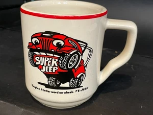 VINTAGE Super Jeep Coffee Mug Toughest 4 Letter Word On Wheels CJ5 - Picture 1 of 10