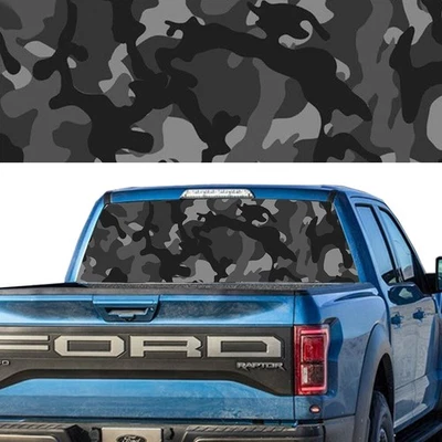 CAMIONETA PICK-UP URBAN CAMO NEGRA calcomanía gráfica ventana trasera Foto 1 de 4