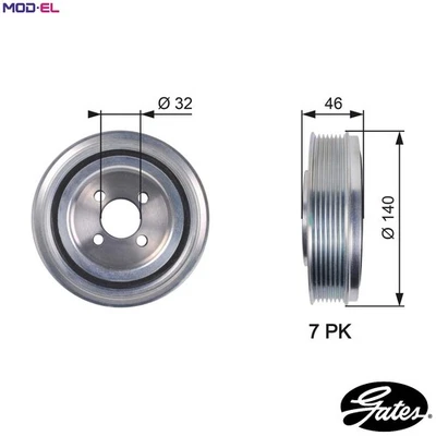 BELT PULLEY CRANKSHAFT TVD1078 FOR KARSAN FIAT DUCATO/Platform/Chassis/Van/Bus - Image 1 of 4